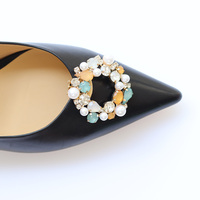 Bijoux de luxe amovibles en verre strass boucles métalliques décorations de chaussures ornements clips de chaussures pour femme décoration de chaussures