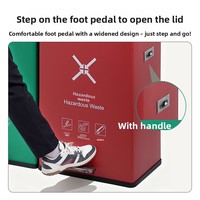 Pédale en plastique en acier inoxydable, seau de stockage des déchets, conception carrée, grande capacité pour cuisine intérieure, utilisation en extérieur, poubelle de recyclage