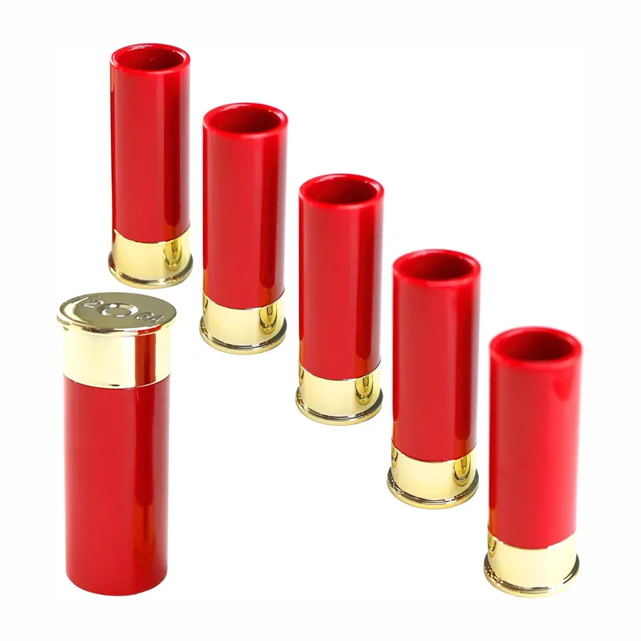 BPA ücretsiz akrilik 36ml Mini Bullet viski bardağı Pumpgun kartuşları Shot bardakları plastik av tüfeği kartuşu Shot bardakları bardak takımı 4