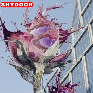 Grande Scultura Circolare in Acciaio Inossidabile per Circoli Stradali Urbani, Scultura Edificio Monumentale, Personalizzabile, Stili Popolari - Product Image 1