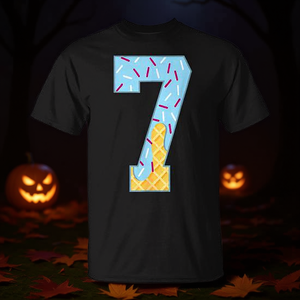 Number 7 Ice Cream Drip T-<b>Shirt</b> <b>Meme</b> Halloween Costume Adult Unisex - Product Image 3
