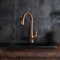 Robinet mélangeur d'eau pour évier de cuisine en laiton à col de cygne, fabriqué à Kaiping