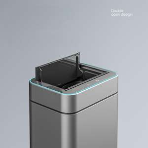 <span class=keywords><strong>Poubelle</strong></span> Intelligente Automatique en Acier Inoxydable de 60 L, à <span class=keywords><strong>Double</strong></span> Ouverture, Design avec Capteur, pour Usage Extérieur, 13 Gallons - Product Image 3