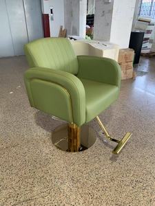 Chaise <span class=keywords><strong>de</strong></span> <span class=keywords><strong>coiffure</strong></span> élégante pour <span class=keywords><strong>salon</strong></span> <span class=keywords><strong>de</strong></span> beauté, base dorée, pour femmes - Product Image 6
