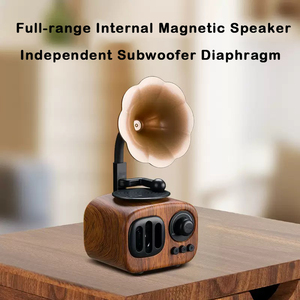 ลำโพงบลูทูธ <span class=keywords><strong>AS90</strong></span> สไตล์เรโทร กำลังขายดี แบตเตอรี่ 1800mAh ชาร์จได้ พร้อมวิทยุ FM ลำโพงวินเทจลายไม้ - Product Image 3