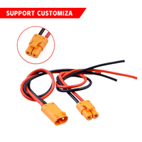 موصل بطارية ليثيوم ثنائي السن (ذكر/أنثى) عالي التيار LCB30-M/F، كابل محول 18AWG PVC، سلك طاقة للبطارية