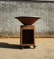 Barbecue Grill en Acier Corten, Poêle à Bois, Barbecue Extérieur, Brasero Extérieur