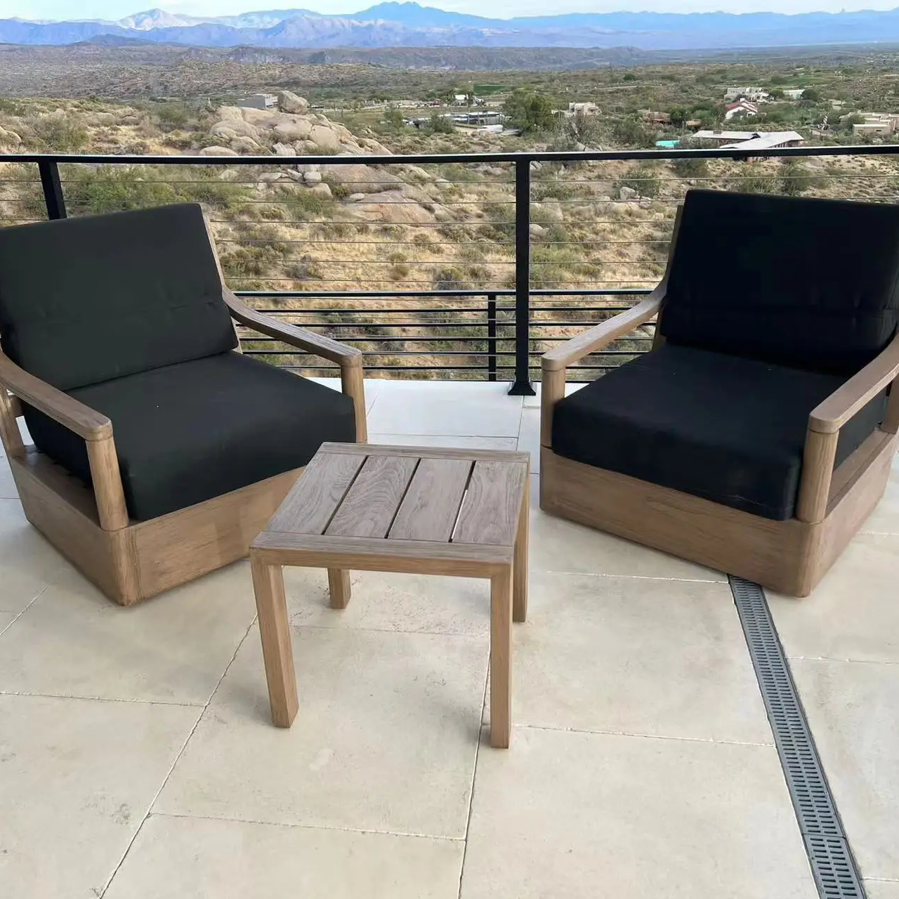 Leisure outdoor furniture unparalleled solid teak garden wooden patio chair with cushion