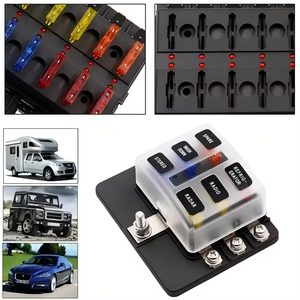 DC 12-24V 6 vías indicador LED rojo soporte de hoja bloque de alimentación caja de fusibles para coche RV remolque barco 12V - Product Image 4