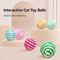 Balles pour chats modernes et colorées en sisal et corde de papier, pour gratter, mâcher, jouer soi-même, jouet interactif pour chats d'intérieur