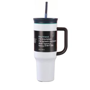 <span class=keywords><strong>Mug</strong></span> de voyage isotherme en acier inoxydable à double paroi de 40 oz avec logo personnalisé, couvercle à poignée anti-fuite pour le café et l'utilisation en voiture - Product Image 5