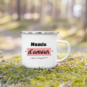 Tasse en émail imprimé français tasses à café créatives boissons eau lait tasse émail tasse maison verres cadeau pour grand-mère grand-père tante <span class=keywords><strong>oncle</strong></span> - Product Image 4