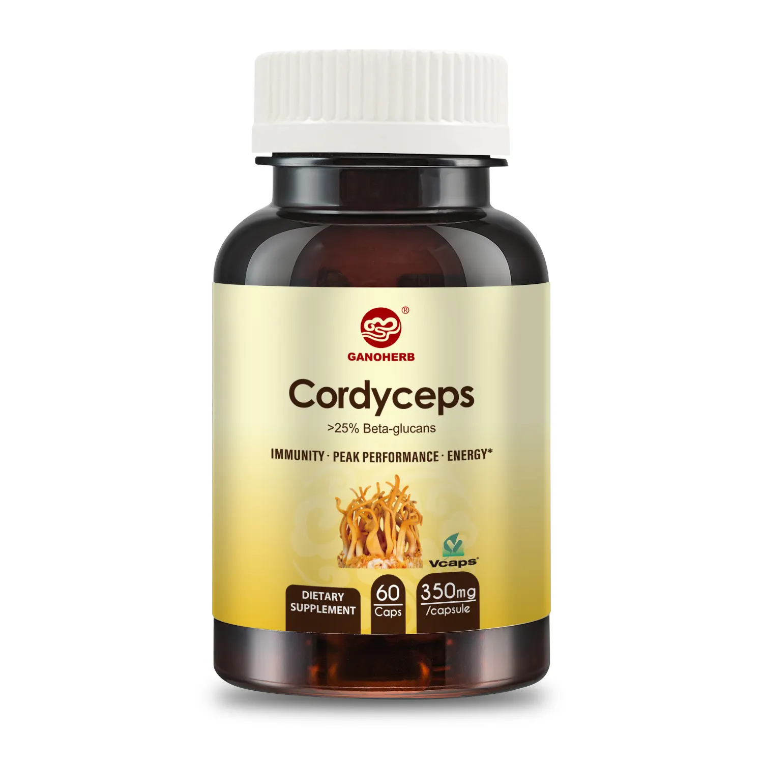 GanoHerb OEM ODM 25% beta-glucans Cordyceps Miltaris Capsule