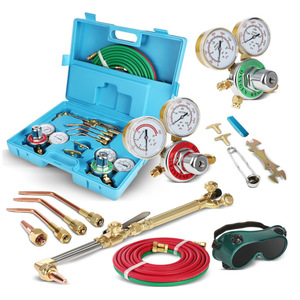 Kit de soplete portátil de oxígeno y acetileno Cfweld, estilo americano, para soldadura y corte, con manómetros, mangueras y accesorios. - Product Image 1