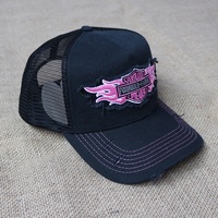 Sombrero de red para hombre de Color negro caliente Sombrero de tela para exteriores para hombre Logotipo bordado Sombrero de camión Fábrica al por mayor Sombreros de alta calidad