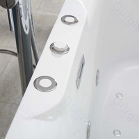Luxe Motif Couleur 1 Personne Massage Intérieur Spa Bain À Remous Blanc Acrylique Eau Air Jet Whirlpool Baignoire