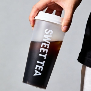 Wholesale In Mold Labeling PP <b>Plastic</b> <b>Cups</b> 16oz Frosty Injection Molded <b>Cups</b> with Custom Printed Design for Cold Drink Shop - Product Image 5