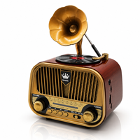 ELETREE MD-1319BT Haut-parleur sans fil Bluetooth en forme de tourne-disque rétro Gramophone Style rétro vintage Radio AM FM SW