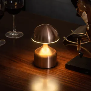 铝发光二极管无绳台灯无线充电台灯4种照明模式4种亮度等级RGBW酒店蘑菇灯