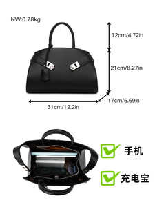 Approvisionnement direct : Nouveau sac hobo élégant et polyvalent, style urbain et épuré, avec fermeture éclair, motif litchi, grande capacité, idéal pour les trajets quotidiens - Product Image 6