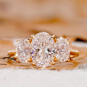 Elisa Jewelry Vente en gros de bagues de fiançailles en diamant de laboratoire Certificat de bague de mariage classique en rhodium 10K 14K 18k ovale pour femme - Product Image 1