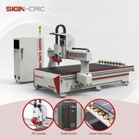 Máquina de Grabado Personalizada Modelo A4-1325-C8-Pro con Cambiador de Herramientas de Disco y Rodillo de Presión para Paneles Perforados