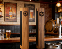Poignée de robinet à bière décorative en résine, bois et métal, avec taille et forme personnalisées pour des partenariats de longue durée avec des marques de bière