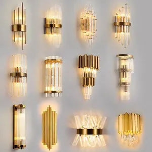 Luxury Design Indoor Bedside Dining Room Aisle Staircase Modern Interior Sconce Bracket Crystal Led Wall Lamp Light For Home