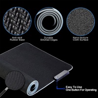Grand tapis de souris et de clavier lumineux LED RGB coloré pour ordinateur, accessoire informatique