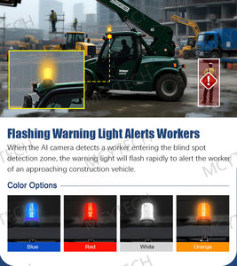 <span class=keywords><strong>Kit</strong></span> de caméra d'alerte <span class=keywords><strong>piétons</strong></span> pour chariot élévateur avec IA BSD, écran 10,1 pouces, détection humaine et lumière d'avertissement de sécurité clignotante à LED - Product Image 3