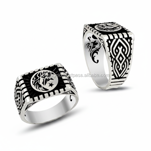 Bague loup pour hommes, en argent Sterling 925K, bijou masculin - Product Image 2