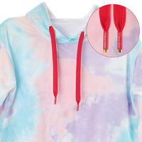 Cordon de serrage personnalisé en polyester pour sweat-shirt avec embouts métalliques gravés, cordon plat tressé pour sweats, accessoires vestimentaires avec logo OEM