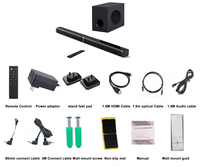 SAMTRONIC Barre de son détachable 2.1 canaux 120W avec caisson de basses, système de son surround sans fil pour téléviseur, télécommande incluse