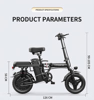 Vélo électrique pliable pour la randonnée, vélo électrique avec pneus larges de 14 pouces, moteur 400W, vélo de banlieue électrique avec verrouillage à distance