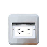 Tomacorriente de Piso Empotrado de Acero Inoxidable con Puerta Oculta para Red Eléctrica