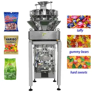 Gummy kẹo có trọng lượng máy, 10/14 đầu multihead định lượng đường cứng đếm và máy đóng gói