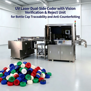 Automatic UV <b>Laser</b> Marking <b>All</b>-<b>in</b>-<b>One</b> Machine with Feeding Sorting Vision Inspection & Auto Rejection for Plastic Bottle Caps - Product Image 2