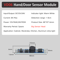 Sensor de Movimiento IR Inteligente DC12V 8A, Indicador Blanco Cálido para Puerta de Armario, Distancia de Detección <8cm, Interruptor de Puerta Sin Contacto
