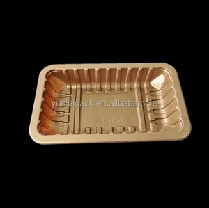 Disposable Plastic Yellow Modified Atmosphere Food Packaging Dispos Chicken Meat Tray