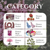 Support floral pour allée de mariage - Rose et Hortensia réalistes au toucher - Composition au sol discrète pour cérémonie