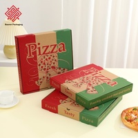 Boîtes en papier à pizza Baoren 7 8 9 10 12 pouces boîtes en carton ondulé boîtes en papier à emporter à motif imprimé commercial jetable