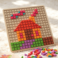 Mainan Edukasi Puzzle Mosaik Pixel untuk Anak, Grosir Kustom, Permainan Papan Blok, DIY, Hadiah untuk Anak-anak