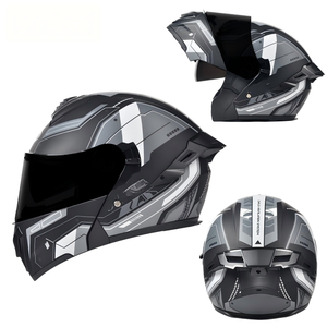 Nouveau casque de moto modulaire à visière relevable avec double visière solaire, mentonnière ouvrable et refermable, coque en ABS, toutes saisons, certifié <span class=keywords><strong>PSE</strong></span> - Product Image 1