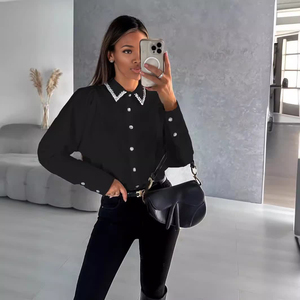 Blusa de Moda Primavera-Verano con Botones y Manga Larga Holgada para Mujer, Camisa Casual de Negocios - Product Image 5