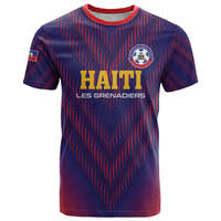 Maillot de football Coupe du Monde 2026 motif drapeau d'Haïti, entièrement personnalisé, T-shirt homme, haut de sport d'extérieur, manches courtes, vente en gros
