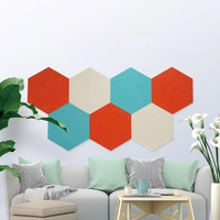 Panneau mural acoustique hexagonal décoratif en feutre PET auto-adhésif en fibre de polyester insonorisant pour bureau, studio, KTV