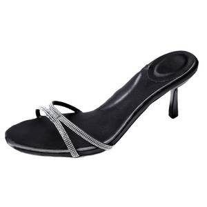 Élégantes sandales d'été à talons hauts et fins, ornées de strass, style féerique, à bride unique, grandes tailles pour femmes - Product Image 5