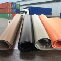 Bâche en PVC enduit robuste, imperméable, à surface rugueuse et texturée, marron, kaki, gris, orange, pour couverture de camion, tente, auvent