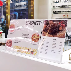 Présentoirs haut de gamme acrylique A4 cadre publicitaire en métal Style moderne A5 bureau <span class=keywords><strong>Salon</strong></span> de beauté support carte Table présentoir - Product Image 4