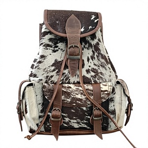 B.S INTERNATIONAL 100% Genuine Leather Laptop <b>Bag</b> Unisex Long-Lasting Waterproof Geometric USB Buckle Embroidery Button Biker - Product Image 3